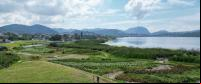 vista aérea de jardins filtrantes do Parque Orla Piratininga, em Niterói