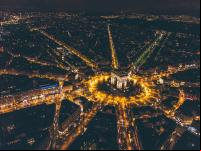 vista aérea de Paris à noite