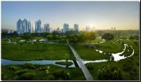 imagem mostra paisagem de singapura após projeto de infraestrutura natural