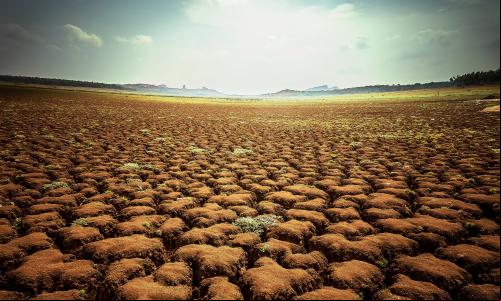 Seca no reservatório Kanva, em Karnataka, Índia (foto: Aasif Iqbal J/Flickr)