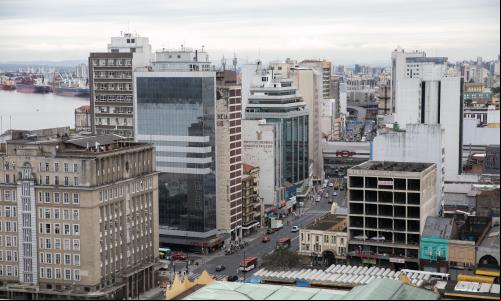 Urbanização Brasileira. Vista aérea da cidade de Porto Alegre