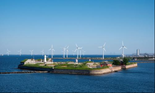 imagem de usinas de energia eólica na dinamarca